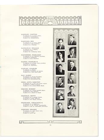 HARRY HAY (1912-2002) Classmates 1929 Los Angeles High School yearbook Blue and White containing printed poem by Hay, Signed by him,